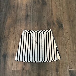 Alice + Olivia Black and White Striped Skater Skirt